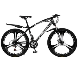 MATTE Bike MATTE Adult Mountain Bikes with High Carbon Steel Frame, 26 Inch 24-Speed Gears Dual Disc Brakes Mountain Bicycle, Free Pedals and Seats, Unisex, Black
