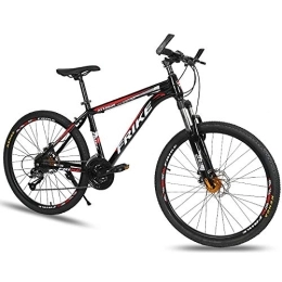 MATTE Mens Mountain Bike, 26 Inch 24 Speed Double Disc Brake Bicycles with High Carbon Steel Frame, Full Suspension MTB, Outroad Racing Cycling, Unisex