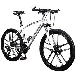 MDZZYQDS Bike MDZZYQDS 26-inch Mountain Bike, Hardtail Mountain Bike High Carbon Steel Frame Double Disc Brake with front suspension adjustable seat, 24-speed Men and Women's Outdoor Cycling Road Bike