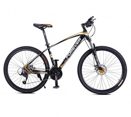 Minkui Mountain Bike Men and women outdoor cross-country mountain bike sports and leisure city commuter car 26 inch 27 speed front and rear double disc brakes-Black orange_24 inch