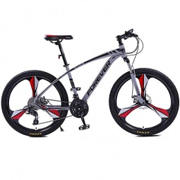 Minkui Bike Men and women outdoor cross-country mountain bike sports and leisure city racing 24 speed / 26 inch cruiser front and rear mechanical disc brakes-27-speed-ya gray-one wheel