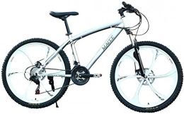 Men's 26 inch carbon steel mountain bike 21 speed bicycle full suspension mountain bike-simple style mountain bike-Silver