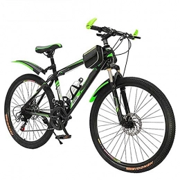 CDPC Mountain Bike Men's And Women's Mountain Bikes, 20, 24, And 26 Inch Wheels, 21-27 Speed Gears, High Carbon Steel Frame, Double Suspension, Blue, Green And Red (Color : Green, Size : 26)