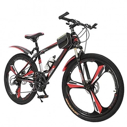 CDPC Bike Men's And Women's Mountain Bikes, 20-inch Wheels, High-carbon Steel Frame, Shift Lever, 21-speed Rear Derailleur, Front And Rear Disc Brakes, Multiple Colors (Color : Red, Size : 24)