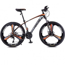 Minkui Bike Men's and women's off-road mountain city bike 26 inch / 27 speed with disc brakes and suspension forks-gray orange-three knives-27.5 inches_30 speed-oil disc