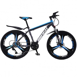 Jieer Mountain Bike Men's Mountain Bike 26 Inch, High-carbon Steel Hardtail Mountain Bike, Mountain Bicycle with Front Suspension Adjustable Seat, 27 Speed-Black blue_D