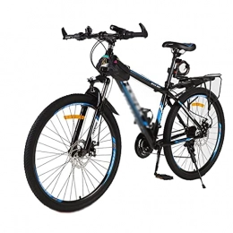 MENG Bike MENG Mountain Bike 24 Speed Carbon Steel Frame 26 Inches 3-Spoke Wheels Dual Disc Brake Bike Suitable for Men and Women Cycling Enthusiasts / Blue / 24 Speed