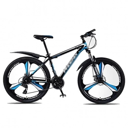 MENG Bike MENG Mountain Bike 24 Speed Dual Disc Brake 26 Wheels Suspension Fork Mountain Bicycle with High Carbon Steel Frame / Blue / 24 Speed