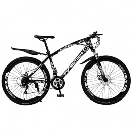 MENG Bike MENG Mountain Bikes 21 / 24 / 27 Speed Dual Disc Brake 26 Inches Spoke Wheels Bicycle Carbon Steel Frame with Suspension Fork(Size:24 Speed, Color:White) / Black / 27 Speed