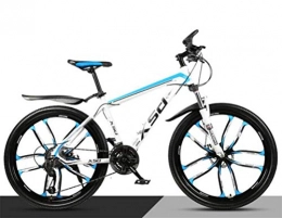 WJSW Mountain Bike Mens Dual Suspension Mountain Bikes, 26 Inch Commuter City Hardtail Bicycle For Adult (Color : White blue, Size : 30 speed)