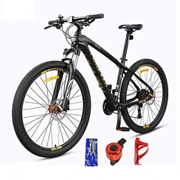 WANYE Mountain Bike Mens Mountain Bike, Carbon Fiber Bike, 27.5-Inch Wheels, Aluminum Frame, Twist Shifters, 27 / 30-Speed Rear Deraileur, Front and Rear Disc Brakes black gold-30speed