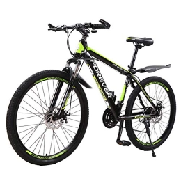 FXMJ Bike Mens Mountain Bikes, 24-Speed Hardtail Mountain Bike, Dual Disc Brake High Carbon Steel Frame, Mountain Bicycle with Front Suspension, 26 inch, Green