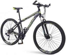 IMBM Mountain Bike Mens Mountain Bikes, 33-Speed Hardtail Mountain Bike, Dual Disc Brake Aluminum Frame, Mountain Bicycle with Front Suspension (Color : Green, Size : 26 Inch)