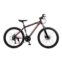 MH-LAMP Mountain Bike MH-LAMP Bike Front Suspension, Steel Frame Bicycle, Dual Disc Brakes, 21 Speed MTB, Mountain Bike Quick Release Seat, 26 Inch, Black