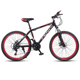 Minkui Mountain Bike Minkui Male and female adult off-road self-propelled mountain bike 21 / 24 / 27 speed double shock-absorbing speed racing car high carbon steel student travel bicycle white blue-Black red_21 speed