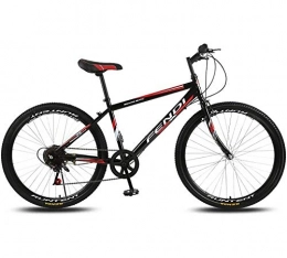 Minkui Bike Minkui Male and female students shifting mountain bikes Outdoor off-road city road racing 21 speed front brakes rear disc brakes-7 speed - black red