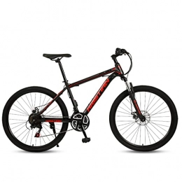 AZXV Mountain Bike Mountain Bike 21 / 24 / 27 Speed Full Suspension High-Carbon Steel MTB Bicycle，Rigid Hardtail，26-Inch Wheels，Dual Disc Brake Non-Slip，for Adult & Teenagers，Multiple Colo black red- 24