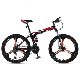 WZB Bike Mountain Bike 21 / 24 / 27 Speed Steel Frame 24 Inches 3-Spoke Wheels Suspension Folding Bike, 7, 21speed