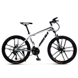 SCYDAO Bike Mountain Bike 21 Speed, 26 Inch Wheels 21 / 24 / 27 / 30 Speed 4 Choices, Full Suspension Double Disc Brake Mountain Bike, Load 125Kg Lockable Fork Outroad Bicycles, white, 21 speed