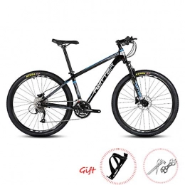 W&TT Mountain Bike Mountain Bike 26 / 27.5Inch SHIMANO M370-27 Speeds Adults Off-road Bike with Shock Absorber and Dual Line Disc Brake Mens Womens Ultralight Aluminum Alloy Bicycles, Black1, 26"*15.5