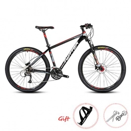 W&TT Mountain Bike Mountain Bike 26 / 27.5Inch SHIMANO M370-27 Speeds Adults Off-road Bike with Shock Absorber and Dual Line Disc Brake Mens Womens Ultralight Aluminum Alloy Bicycles, Black2, 26"*17