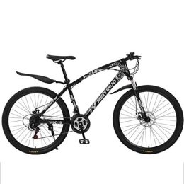 LADDER Mountain Bike Mountain Bike, 26" Carbon Steel Frame Ravine Bicycles, Dual Disc Brake Front Suspension (Color : Black, Size : 27 Speed)