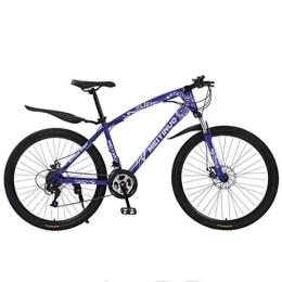 Dsrgwe Bike Mountain Bike, 26" Carbon Steel Frame Ravine Bicycles, Dual Disc Brake Front Suspension (Color : Blue, Size : 21 Speed)