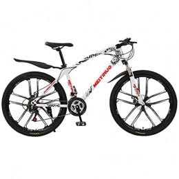 T-Day Mountain Bike Mountain Bike 26 In Mens Mountain Bike Daul Disc Brake 21 / 24 / 27 Speed Bicycle Disc Brakes MTB For A Path, Trail & Mountains Suitable For Men And Women Cycling Enthusiasts(Size:27 Speed, Color:White