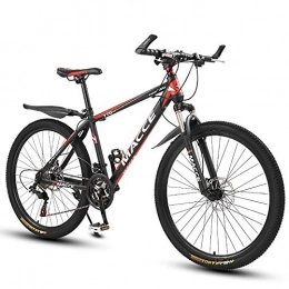 GRTE Mountain Bike Mountain Bike - 26 Inch - 21, 24 Or 27-Speed Gears, Fork Suspension - Bicycle for Men And Women Mountain Bike Bicycle Adult Road Racing Race Bikes Double Disc Brake, Red, 21 Speed Gears