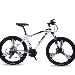 Domrx Bike Mountain Bike 26 Inch Adult Speed Shift One Wheel Three Knife Double Disc Brakes Road Bicycle-Black and White_24speed