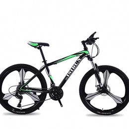 Domrx Bike Mountain Bike 26 Inch Adult Speed Shift One Wheel Three Knife Double Disc Brakes Road Bicycle-Black Green_27 Speed