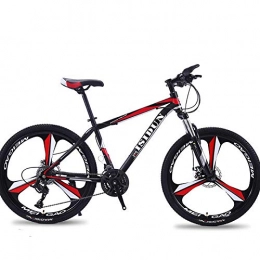 Domrx Mountain Bike Mountain Bike 26 Inch Adult Speed Shift One Wheel Three Knife Double Disc Brakes Road Bicycle-Black red_24speed