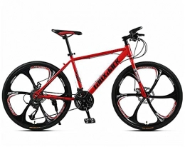 BBZZ Bike Mountain Bike 26 Inch Carbon Steel Bike Full Suspension Double Disc Brake 27 / 30 Speed Male And Female Adult Mountain Bike, Red, 30 speed