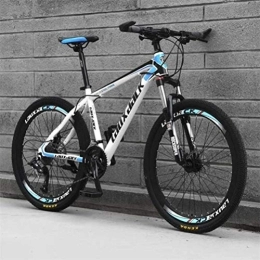 WJSW Mountain Bike Mountain Bike, 26 Inch Dual Suspension Sports Leisure City Road Bicycle (Color : White blue, Size : 27 speed)