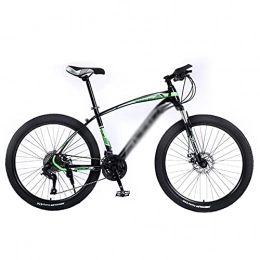 T-Day Mountain Bike Mountain Bike 26 Inch Moutain Bike For Women And Men 21 / 24 / 27 Speed Dual Disc Brake City Moutain Bicycle For Adults And Teens Carbon Steel Suspension Fork MTB Bikes(Size:27 Speed, Color:Green)