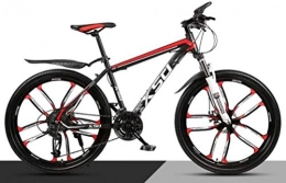 Suge Mountain Bike Mountain Bike 26 Inch Shock Absorption High-Carbon Steel Variable Speed, City Road Bicycle Male and Female Students Bicycle, for Outdoor Sports, Exercise (Color : Black Red, Size : 30 speed)