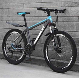 WJSW Mountain Bike Mountain Bike 26 Inch Wheel Unisex Dual Suspension High-carbon Steel City Road Bicycle (Color : Black blue, Size : 30 Speed)