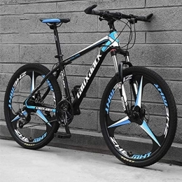  Bike Mountain Bike 26 Inches, Variable Speed Carbon Steelmountain Bike 21 / 24 / 27 / 30 Speed Bicycle Full Suspension MTB Riding, D-21speed