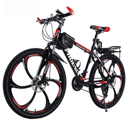 CPY-EX Bike Mountain Bike, 26 Inches Wheels Bicycle, Double Disc Brake System, 21 / 24 / 27 Speed MTB, (Black Red, Black Blue, White Red, White Blue) 3 Cutter Wheels, 6 Cutter Wheels, B2, 27