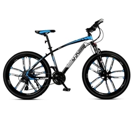 Dsrgwe Bike Mountain Bike, 26inch Hard-tail Mountain Bicycles, Carbon Steel Frame, Front Suspension and Dual Disc Brake (Color : Black+Blue, Size : 21 Speed)