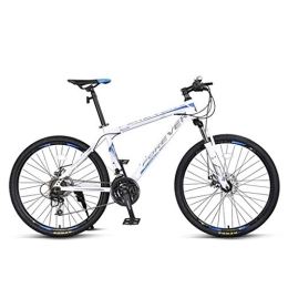 Dsrgwe Mountain Bike Mountain Bike, 26inch Spoke Wheel, Carbon Steel Frame Hardtail Bicycles, Double Disc Brake and Front Fork (Color : White, Size : 24-speed)
