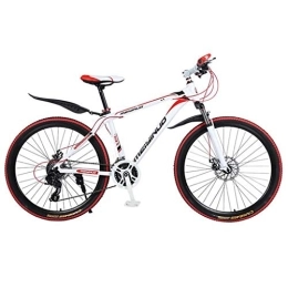 Dsrgwe Bike Mountain Bike, 26inch Wheel, Aluminium Alloy Frame Mountain Bicycles, Double Disc Brake and Front Fork (Color : White, Size : 21-speed)