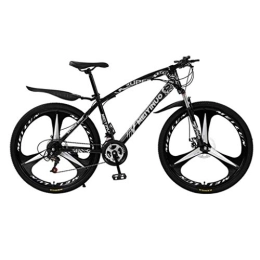 Dsrgwe Bike Mountain Bike, 26inch Wheel Carbon Steel Frame Bicycles, Double Disc Brake and Shockproof Front Fork (Color : Black, Size : 21-speed)