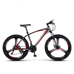 Sanhai Mountain Bike Mountain Bike 27-Speed 24-Inch Light Mountain Bike Double Disc Brake Shock-Free Front Fork Is Suitable for Adults, Teenagers, Red, A