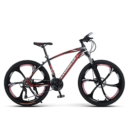Sanhai Bike Mountain Bike 27-Speed 24-Inch Light Mountain Bike Double Disc Brake Shock-Free Front Fork Is Suitable for Adults, Teenagers, Red, B