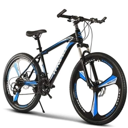 SXZSB Bike Mountain Bike Adult Mountain Trail Bike 26 Inch Wheels 21 Speed Bicycle Full Suspension MTB ​​Gears Dual Disc Brakes Aluminum Alloy Big Wheels Mountain Bicycle, Blue