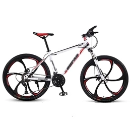 Aoyo Bike Mountain Bike, Adult Variable-speed Shock-absorbing Bicycle, Lightweight Adult Student Cross-country Road Racing(Color:Six Knife Wheel-White Red)