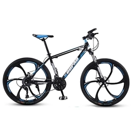Aoyo Bike Mountain Bike, Adult Variable-speed Shock-absorbing Bicycle, Lightweight Adult Student Cross-country Road Racing(Color:Six knife wheels-black and blue)