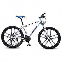 Aoyo Mountain Bike Mountain Bike, Adult Variable-speed Shock-absorbing Bicycle, Lightweight Adult Student Cross-country Road Racing(Color:Ten knife wheel-white and blue)