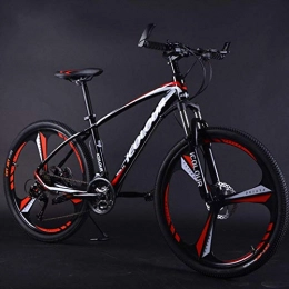 Domrx Bike Mountain Bike Aluminum Alloy 26 Inch Wheel Variable Speed Shock Double Disc Brakes Men and Women Bicycle-Black red_21 Speed